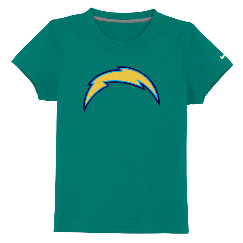 San Diego Chargers Sideline Legend Authentic Logo Youth T-Shirt Green - Click Image to Close