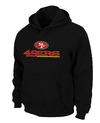 San Francisco 49ers Authentic Logo Pullover Hoodie Black - Click Image to Close