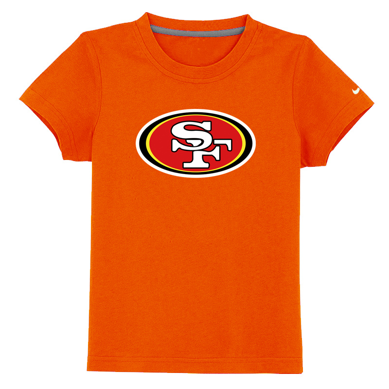 San Francisco 49ers Sideline Legend Authentic Logo Youth T-Shirt Orange - Click Image to Close