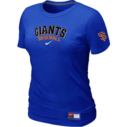 San Francisco Giants Nike Women's Blue Short Sleeve Practice T-Shirt