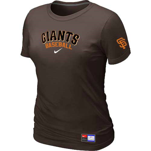 San Francisco Giants Nike Women's Brown Short Sleeve Practice T-Shirt