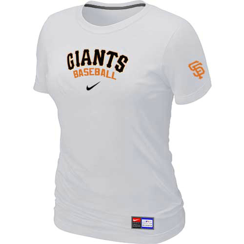 San Francisco Giants Nike Women's White Short Sleeve Practice T-Shirt