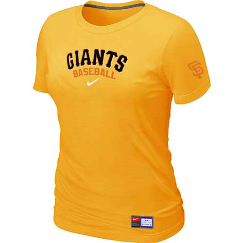 San Francisco Giants Nike Women's Yellow Short Sleeve Practice T-Shirt