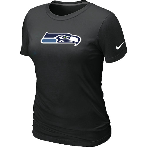 Seattle Seahawks Black Women's Logo T-Shirt