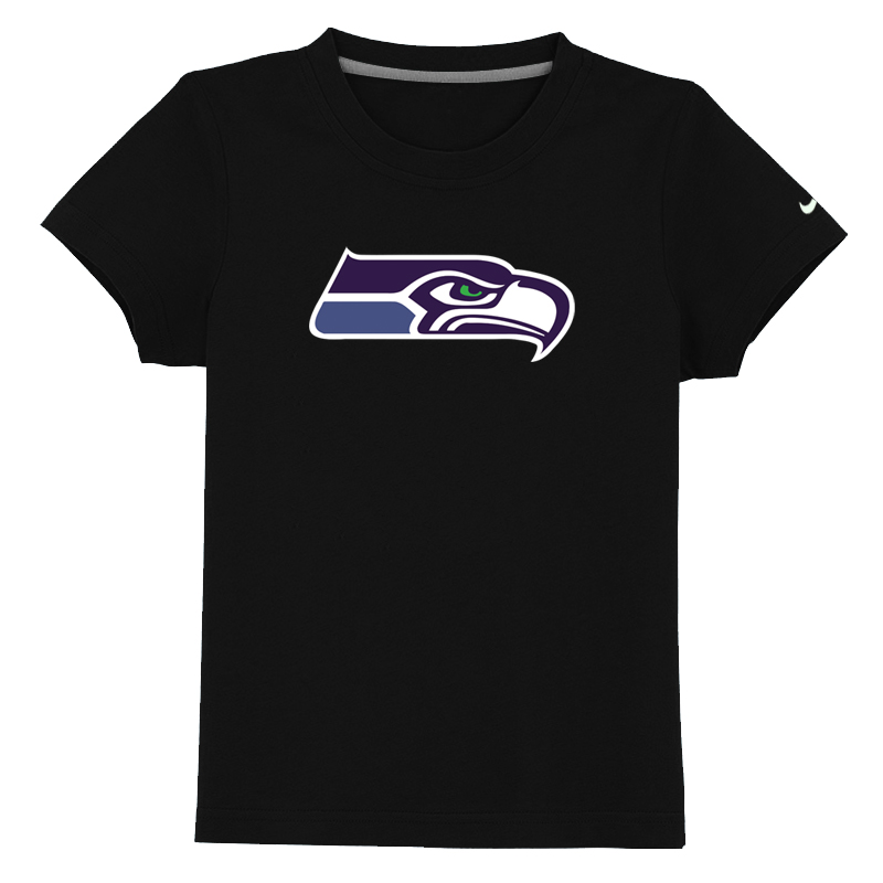 Seattle Seahawks Sideline Legend Authentic Logo Youth T-Shirt Black - Click Image to Close
