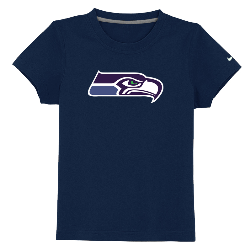 Seattle Seahawks Sideline Legend Authentic Logo Youth T-Shirt D.Blue - Click Image to Close