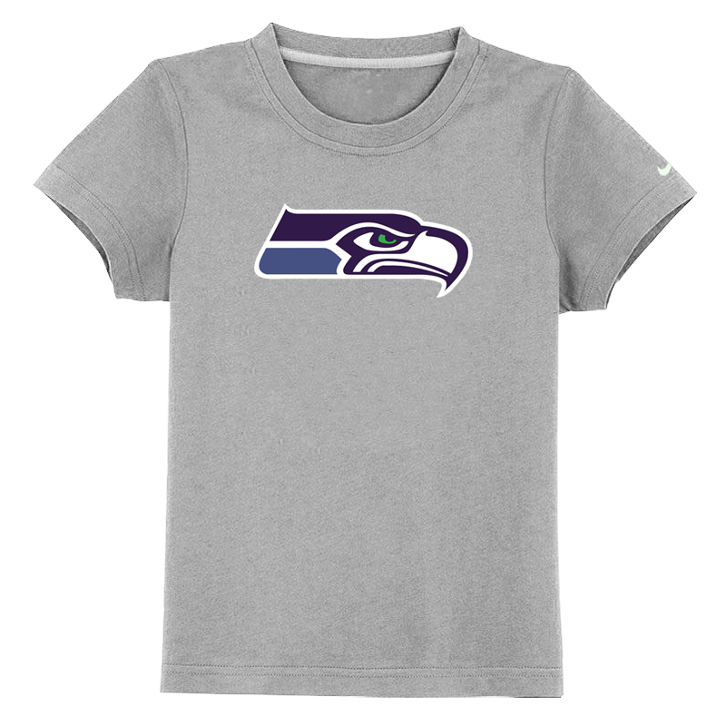 Seattle Seahawks Sideline Legend Authentic Logo Youth T-Shirt Grey - Click Image to Close