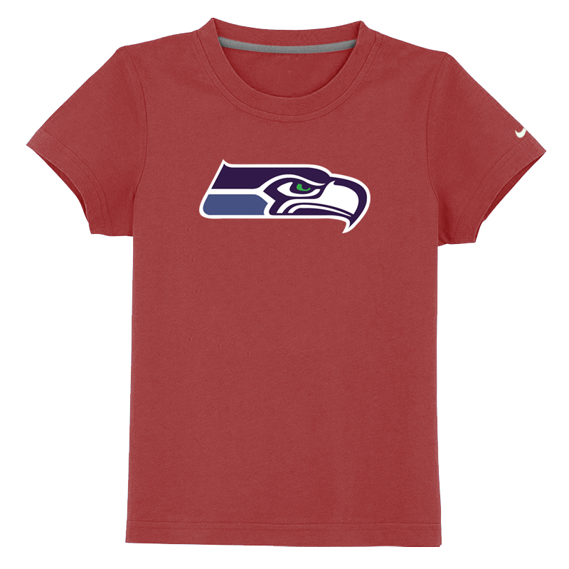 Seattle Seahawks Sideline Legend Authentic Logo Youth T-Shirt Red - Click Image to Close