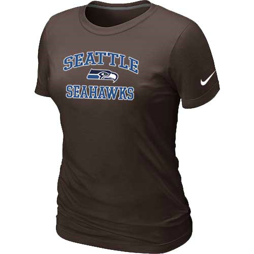 Seattle Seahawks Women's Heart & Soul Brown T-Shirt