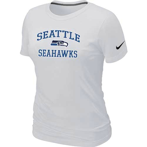 Seattle Seahawks Women's Heart & Soul White T-Shirt - Click Image to Close