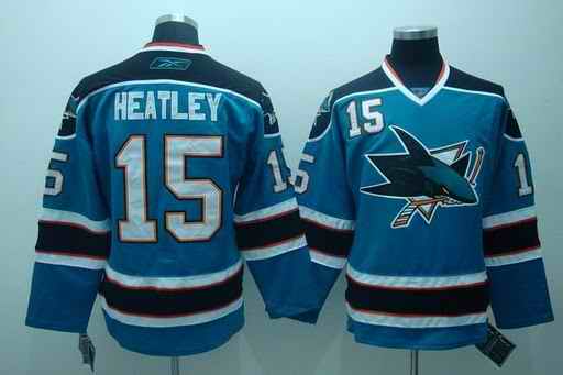 Sharks 15 Heatley Blue Jerseys