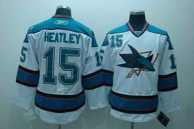 Sharks 15 Heatley White Jerseys Sharks 15 Heatley White Jerseys