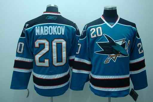 Sharks 20 Nabokov Blue Jerseys