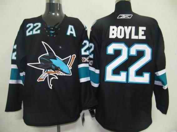 Sharks 22 Boyle Black Jerseys - Click Image to Close