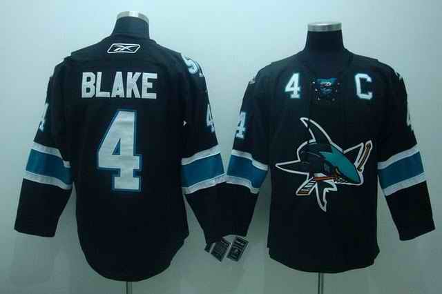 Sharks 4 Blake Black Jerseys Sharks 4 Blake Black Jerseys