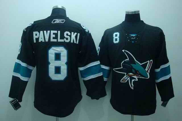 Sharks 8 Pavelski Black Jerseys