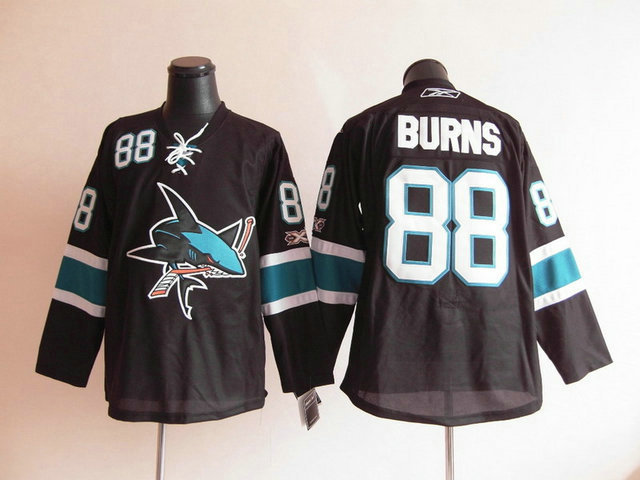 Sharks 88 Burns Black Jerseys