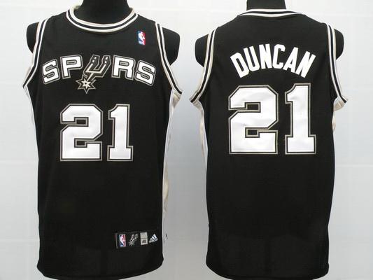 Spurs 21 Tim Duncan Black Jerseys