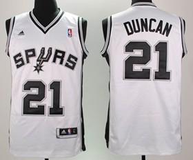 Spurs 21 Tim Duncan White Youth Jersey - Click Image to Close