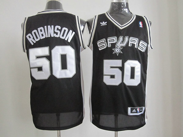 Spurs 50 Robinson Black New Jersyes
