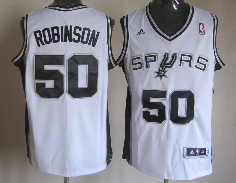 Spurs 50 Robinson White Cotton Jerseys