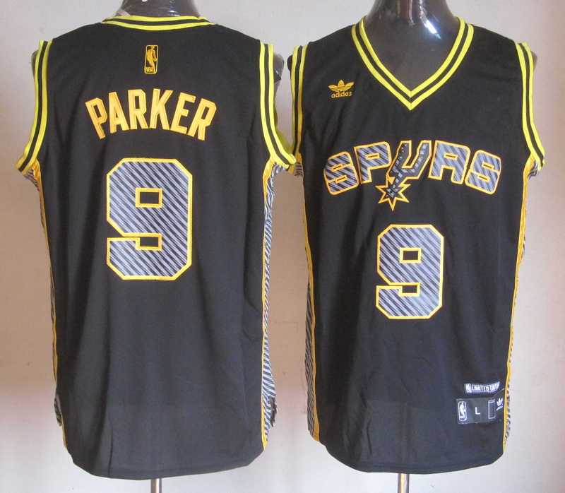 Spurs 9 Parker Black Fashion Jerseys