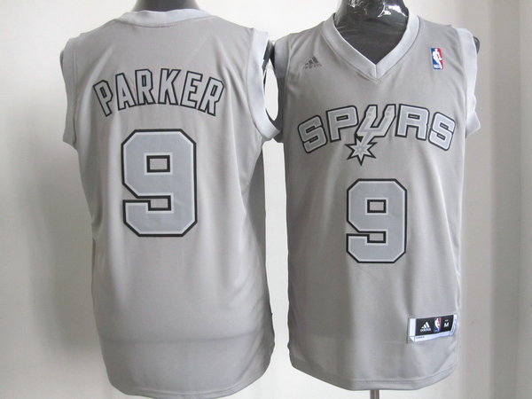 Spurs 9 Parker Grey Christmas Jerseys