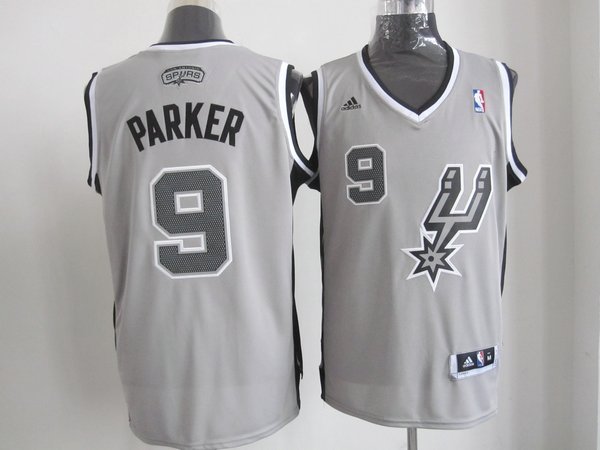 Spurs 9 Parker Grey Jerseys