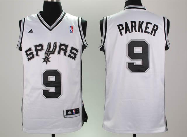 Spurs 9 Tony Parker White Jerseys