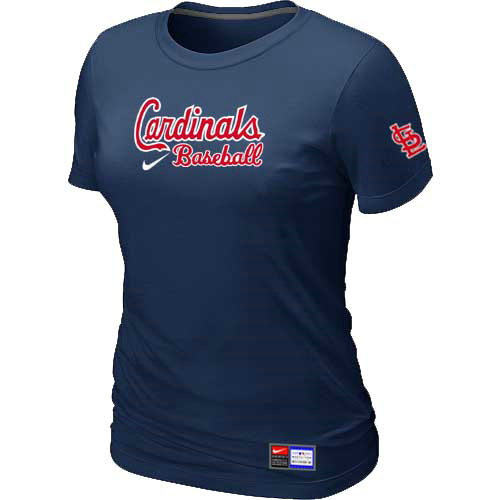 St. Louis Cardinals Nike Women's D.Blue Short Sleeve Practice T-Shirt