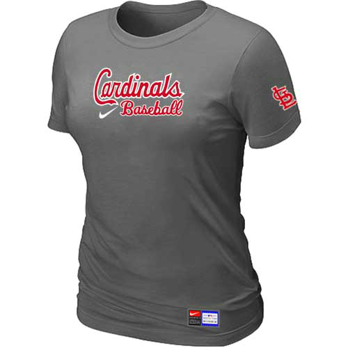 St. Louis Cardinals Nike Women's D.Grey Short Sleeve Practice T-Shirt
