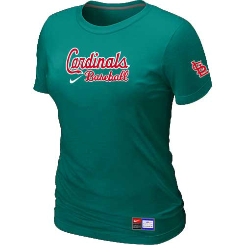 St. Louis Cardinals Nike Women's L.Green Short Sleeve Practice T-Shirt
