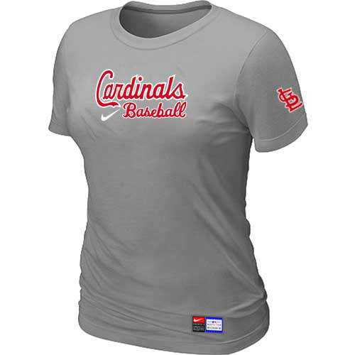 St. Louis Cardinals Nike Women's L.Grey Short Sleeve Practice T-Shirt