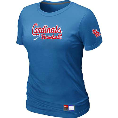 St. Louis Cardinals Nike Women's L.blue Short Sleeve Practice T-Shirt