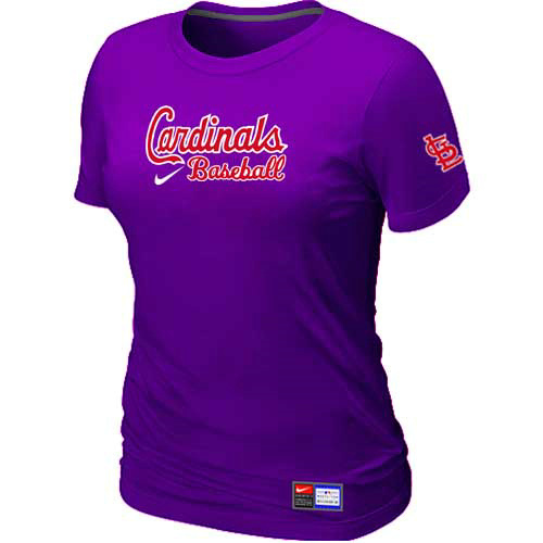 St. Louis Cardinals Nike Women's Purple Short Sleeve Practice T-Shirt