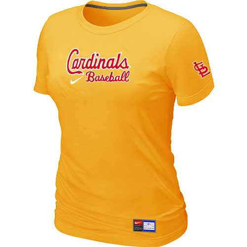 St. Louis Cardinals Nike Women's Yellow Short Sleeve Practice T-Shirt
