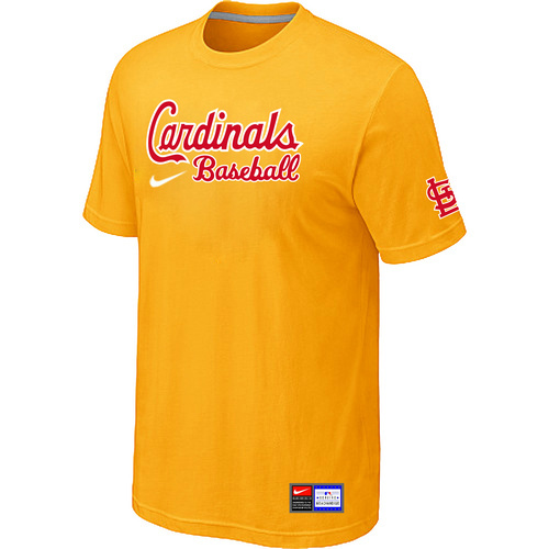 St. Louis Cardinals Yellow Nike Short Sleeve Practice T-Shirt