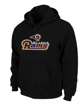 St. Louis Rams Authentic Logo Pullover Hoodie Black - Click Image to Close
