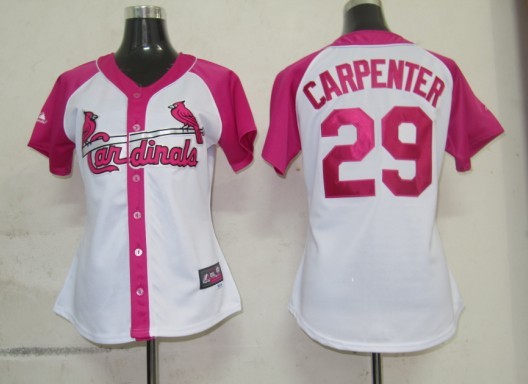 Cardinals 29 Carpenter Women Pink Splash Fashion Jersey