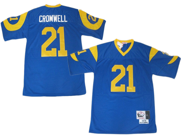 St Louis Rams 21 CROMWELL Blue Throwback Jerseys