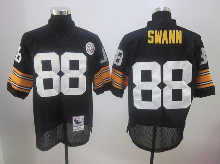 Steelers 88 Swann 1975 Throwback Black Jerseys