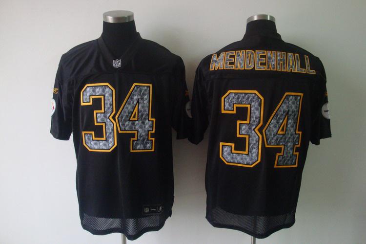 Steelers 34 Rashard Mendenhall black united sideline Jerseys