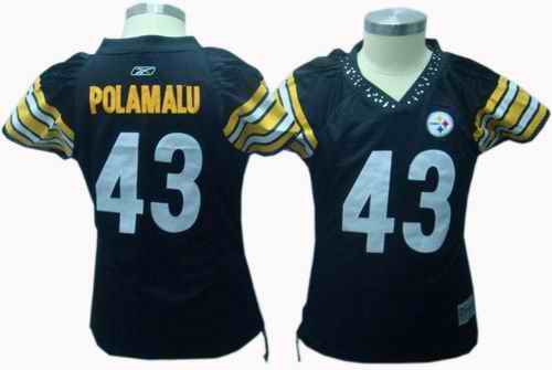 Steelers 43 Polamalu black women Jerseys