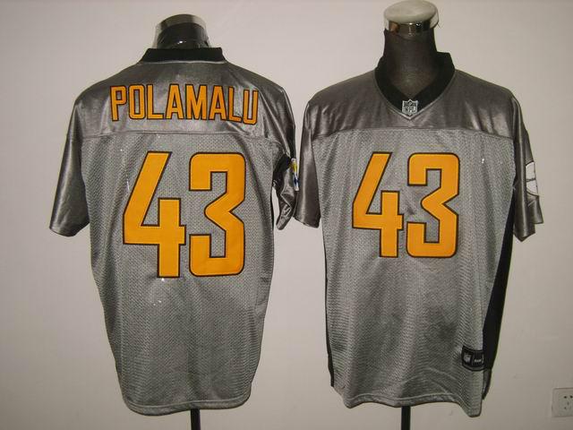 Steelers 43 Polamalu grey Jerseys
