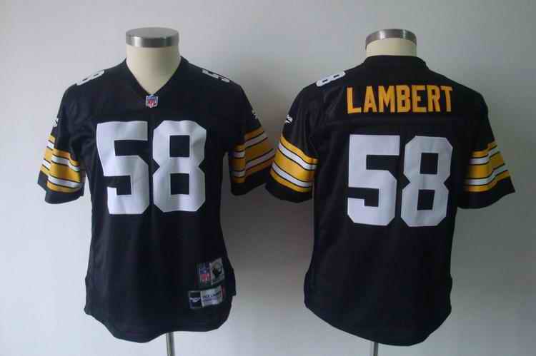 Steelers 58 Lamert black team women Jerseys