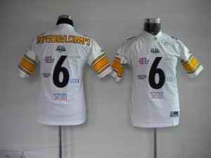 Steelers 6 Time Super Bowl Champs white kids Jerseys