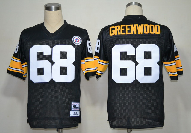Steelers 68 Greenwood Black Throwback 1975 Jerseys