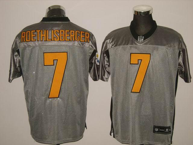 Steelers 7 Roethlisberger grey Jerseys