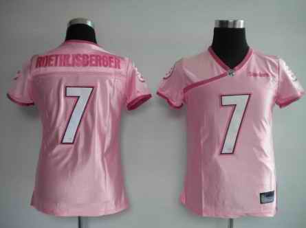 Steelers 7 Roethlisberger pink women Jerseys
