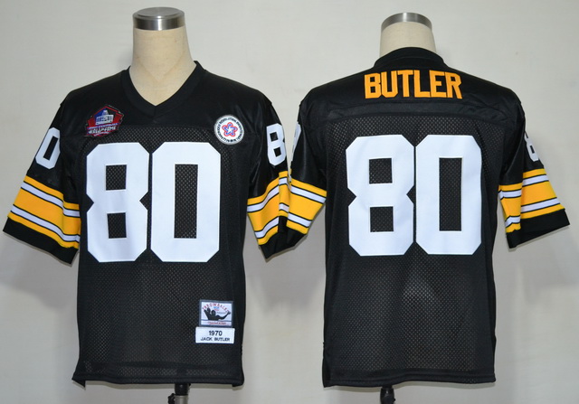 Steelers 80 Butler Black M&N Hall of Fame 2012 Jerseys